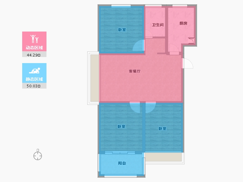 山东省-菏泽市-军威舜馨苑-84.00-户型库-动静分区