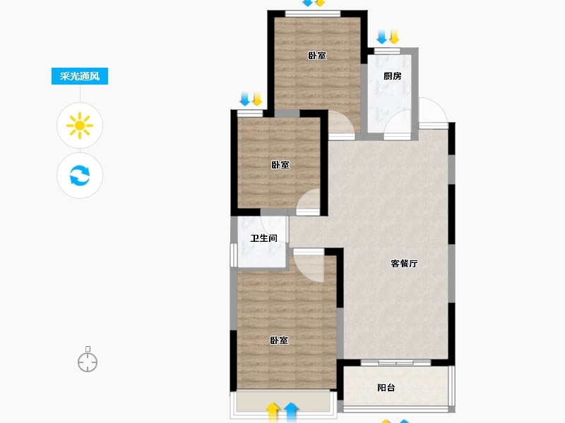 河南省-焦作市-金山东方花园-87.74-户型库-采光通风