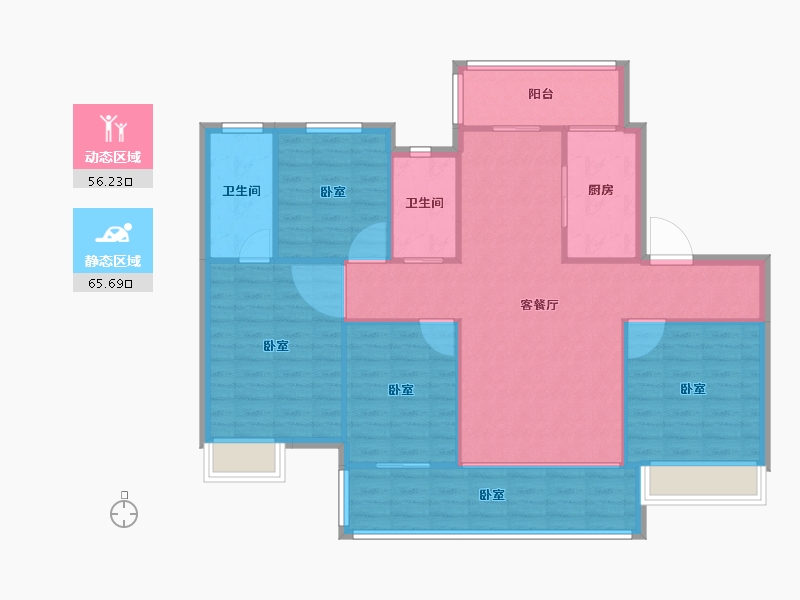 河南省-安阳市-中茂玖悦府-111.48-户型库-动静分区