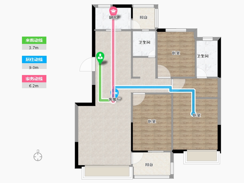 河南省-安阳市-中茂玖悦府-101.78-户型库-动静线