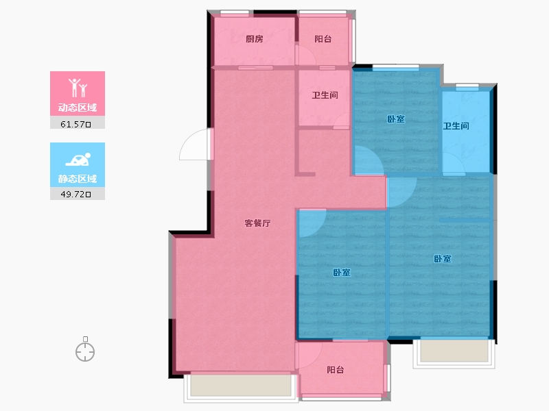 河南省-安阳市-中茂玖悦府-101.78-户型库-动静分区