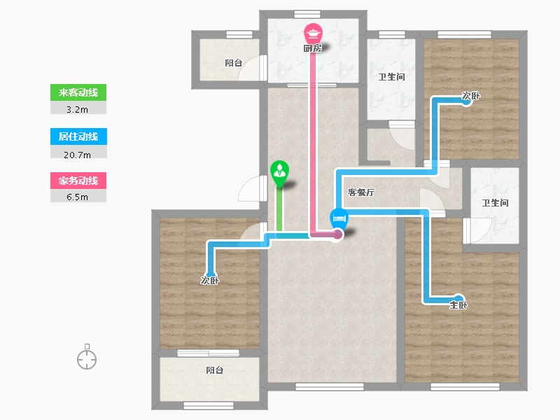 山东省-潍坊市-中房幸福名都-102.18-户型库-动静线