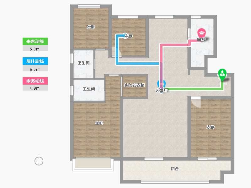 山东省-潍坊市-天泰紫金府-136.03-户型库-动静线