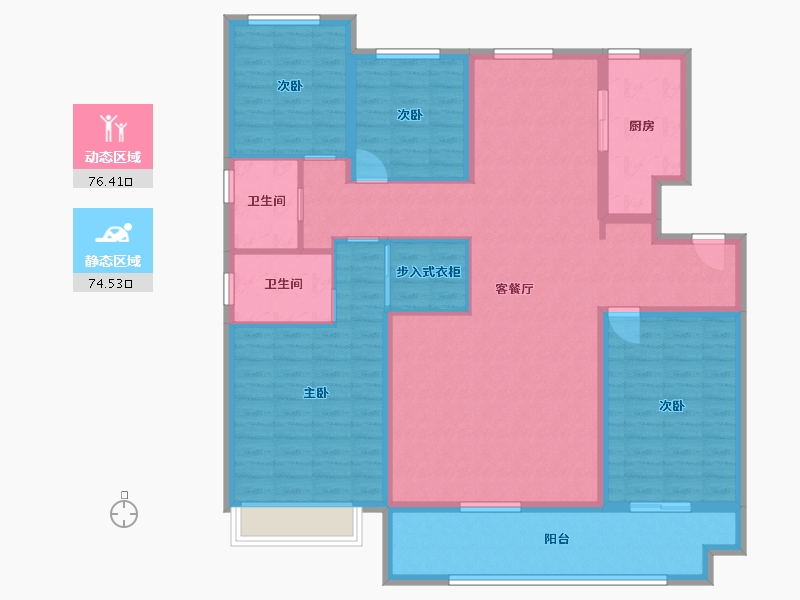 山东省-潍坊市-天泰紫金府-136.03-户型库-动静分区