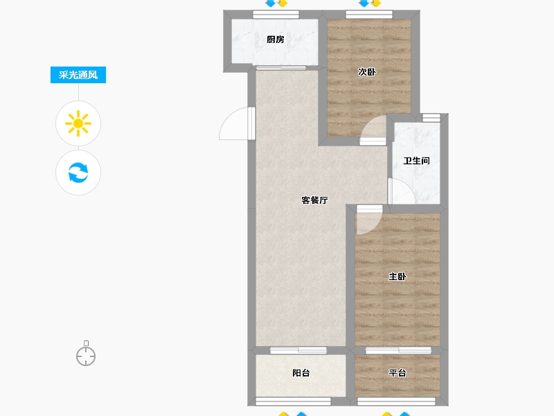 安徽省-宣城市-旌德状元府-57.82-户型库-采光通风