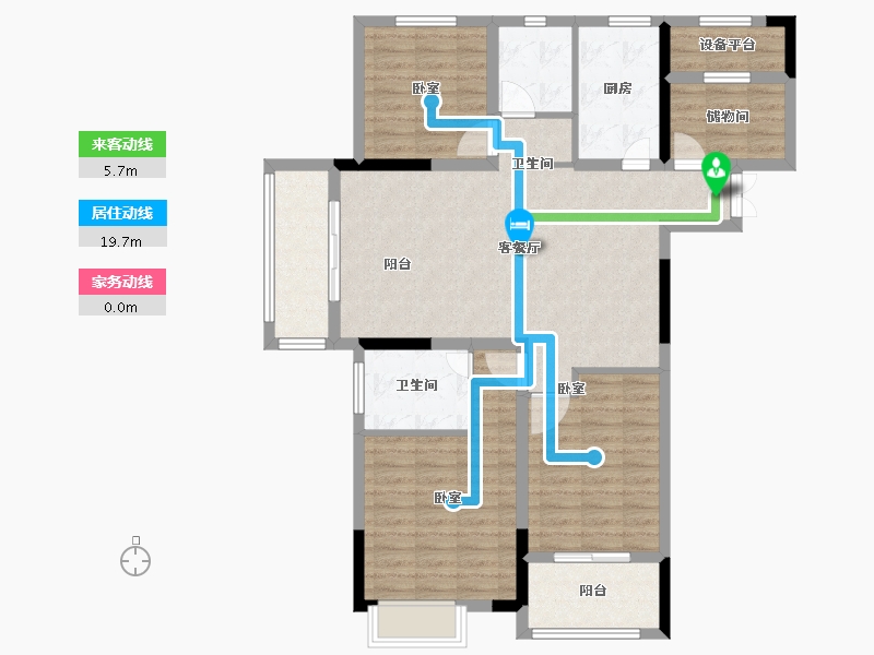 浙江省-绍兴市-光明海樾传奇-105.30-户型库-动静线