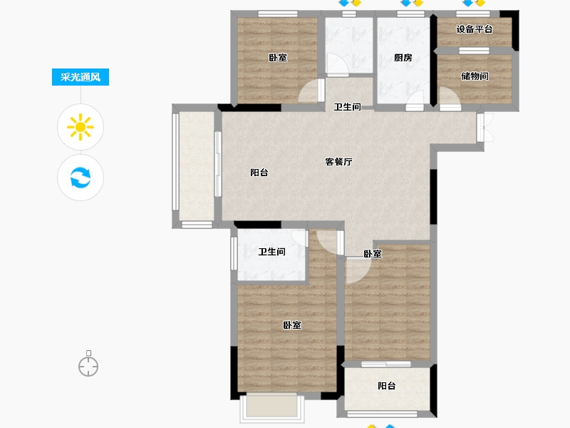 浙江省-绍兴市-光明海樾传奇-105.30-户型库-采光通风