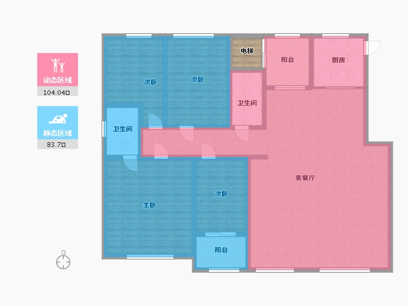 山东省-潍坊市-玉兰里-173.60-户型库-动静分区