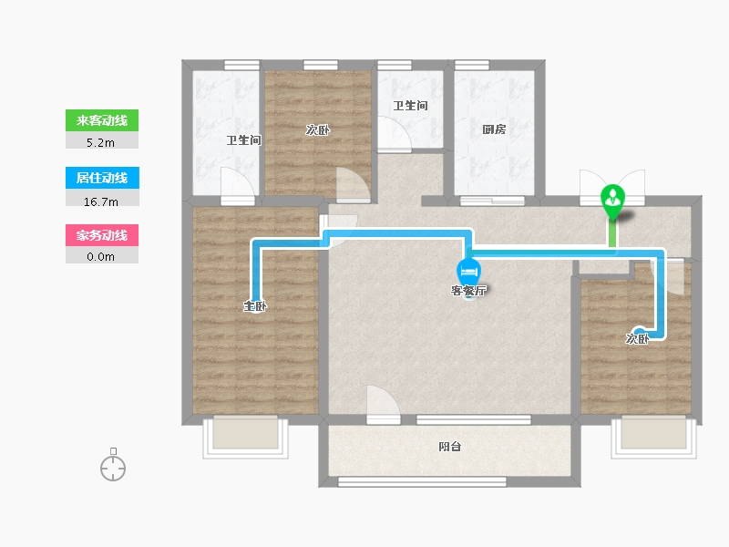 山东省-青岛市-万科新都会-96.00-户型库-动静线