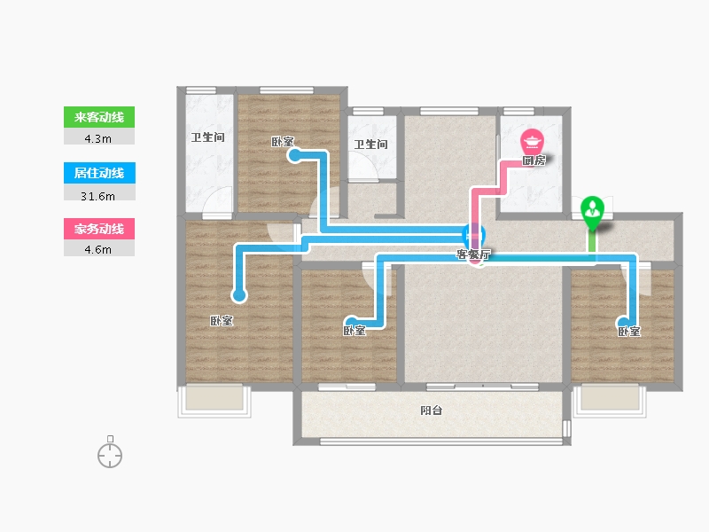 山东省-菏泽市-南湖名门-126.01-户型库-动静线