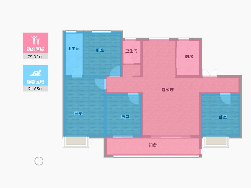 山东省-菏泽市-南湖名门-126.01-户型库-动静分区