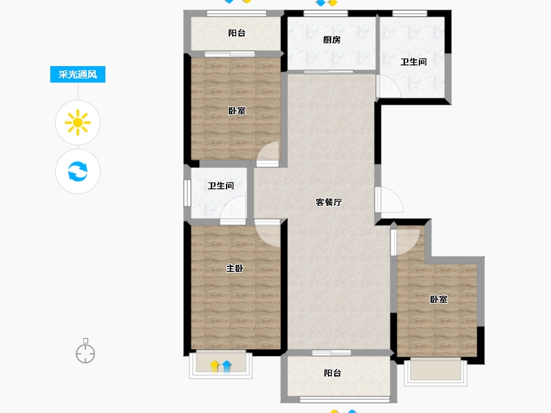 河南省-安阳市-多伦公园里-111.94-户型库-采光通风