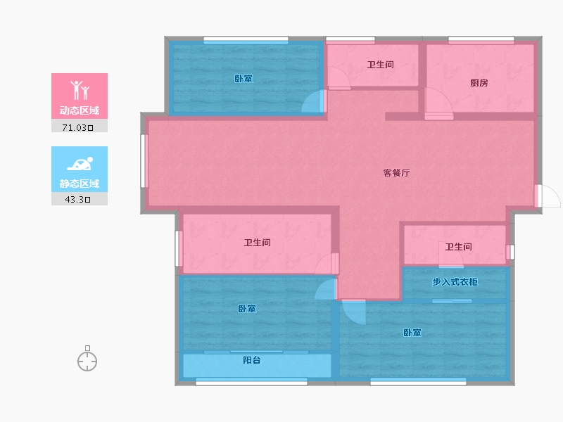 山东省-菏泽市-天华新天地-102.00-户型库-动静分区