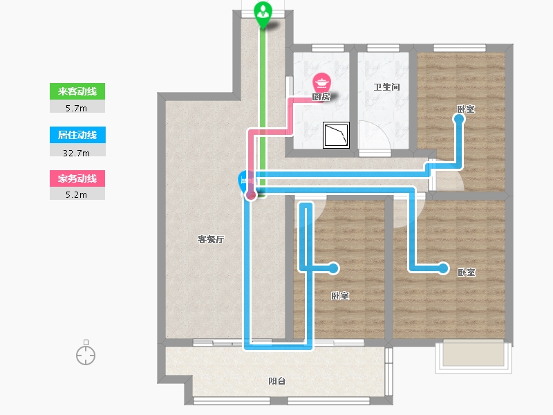 山东省-菏泽市-定陶维也纳国际城-102.00-户型库-动静线