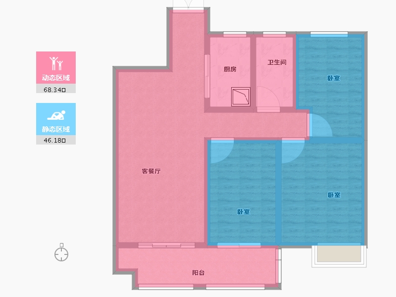 山东省-菏泽市-定陶维也纳国际城-102.00-户型库-动静分区