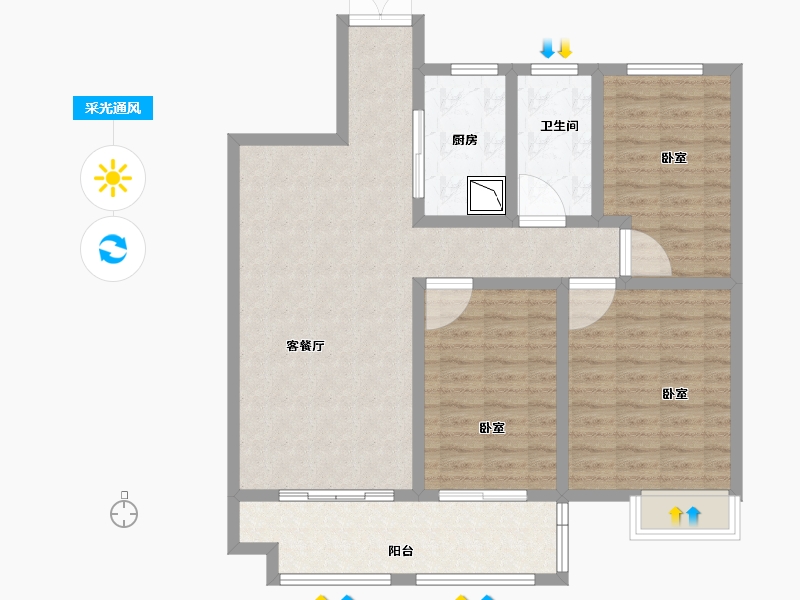 山东省-菏泽市-定陶维也纳国际城-102.00-户型库-采光通风