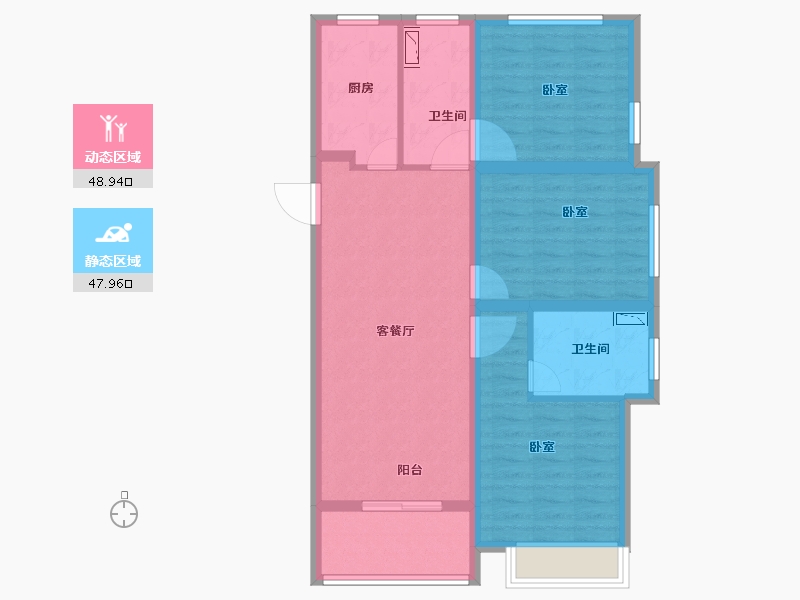 浙江省-舟山市-宝龙天地广场-86.01-户型库-动静分区