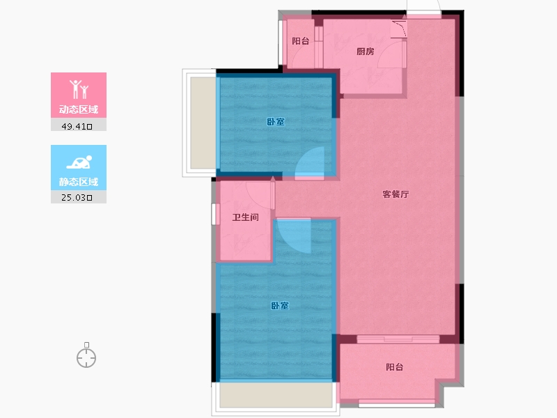 河南省-郑州市-雅居乐云南原乡-66.11-户型库-动静分区