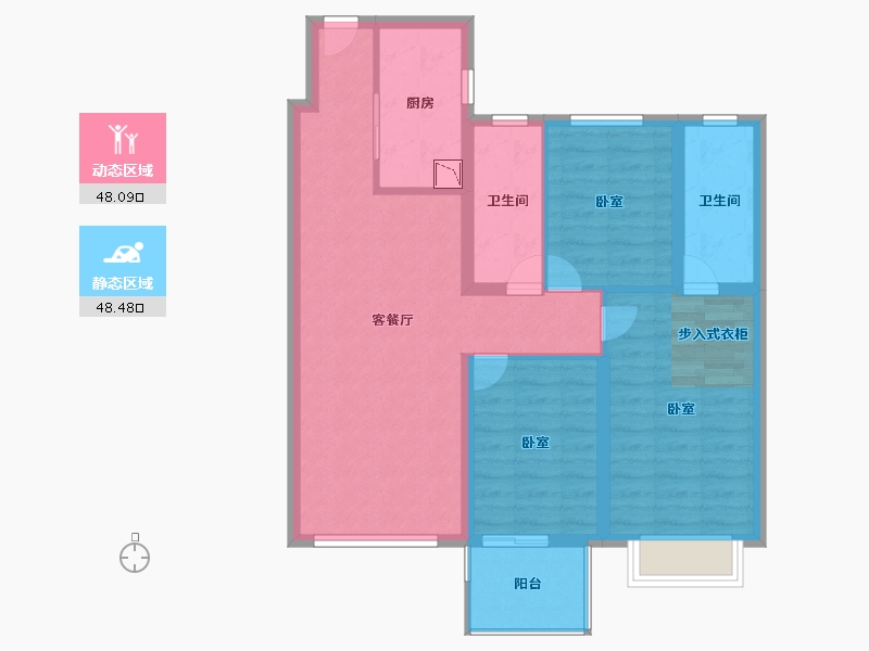 福建省-莆田市-中骏·柏景湾-86.00-户型库-动静分区