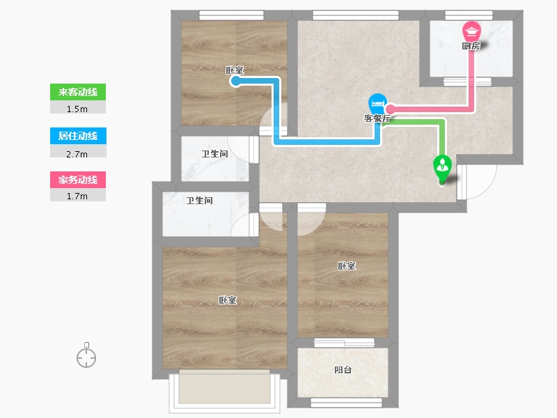 河南省-鹤壁市-中山花园-54.87-户型库-动静线