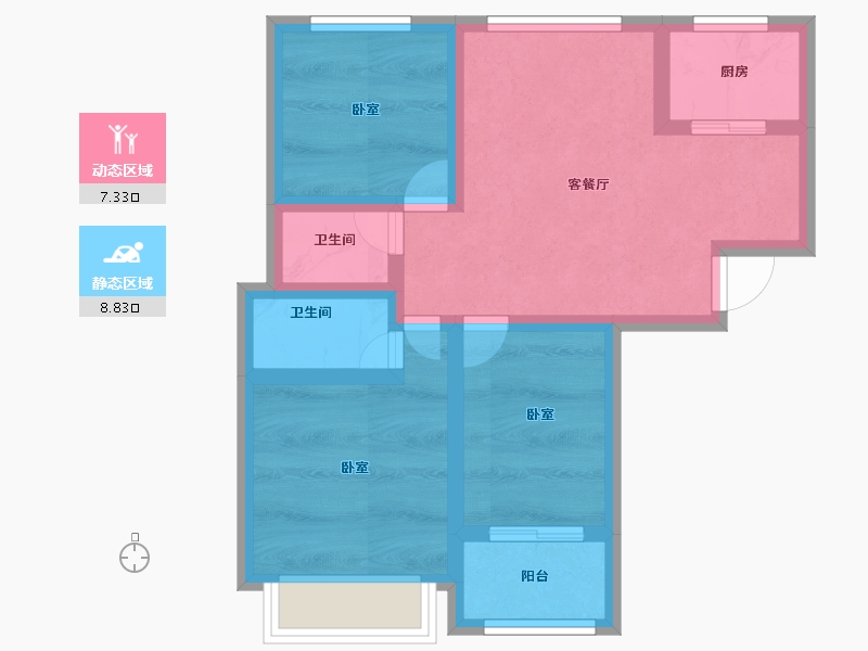 河南省-鹤壁市-中山花园-54.87-户型库-动静分区