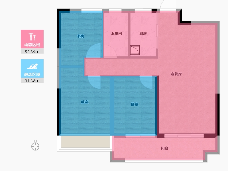 安徽省-合肥市-力高澜湖前城-73.40-户型库-动静分区