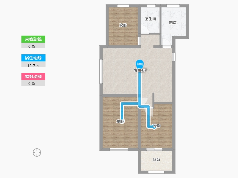 山东省-潍坊市-中房幸福名都-74.30-户型库-动静线