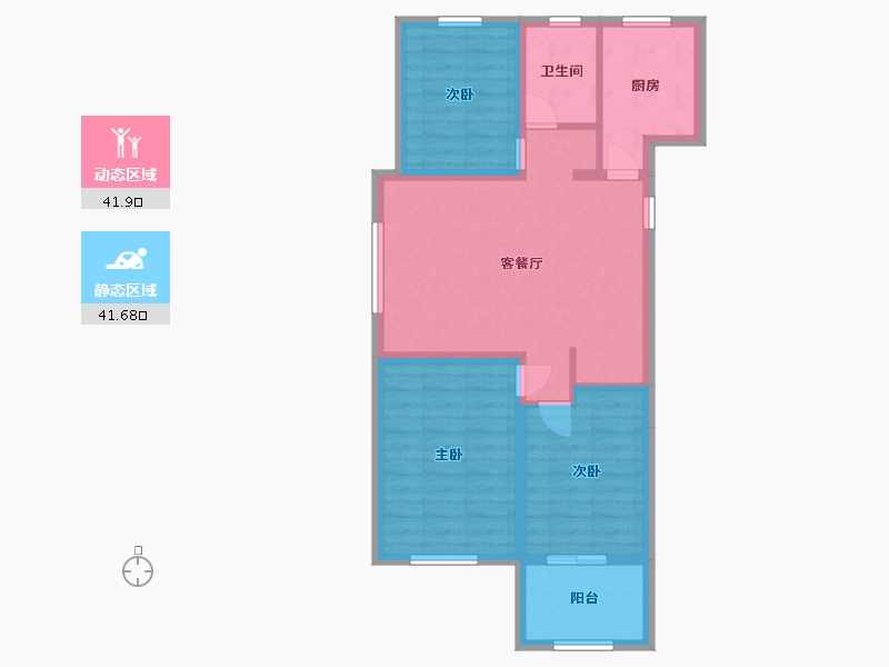 山东省-潍坊市-中房幸福名都-74.30-户型库-动静分区