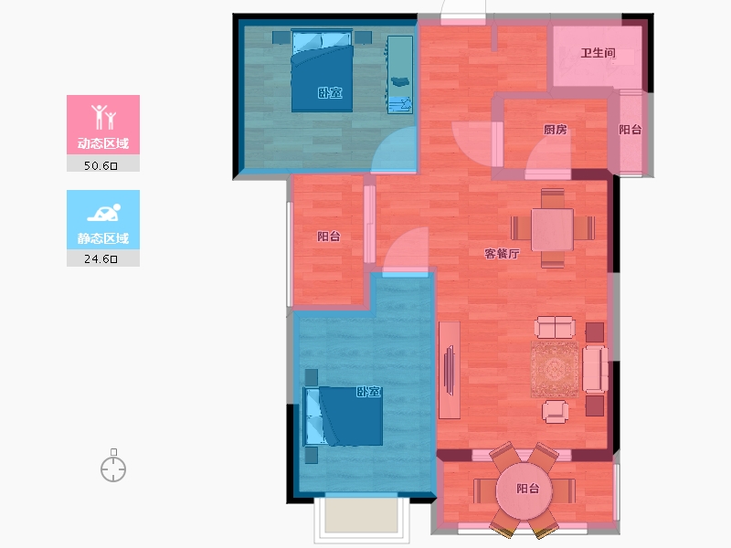 福建省-漳州市-中扬国际城-67.39-户型库-动静分区