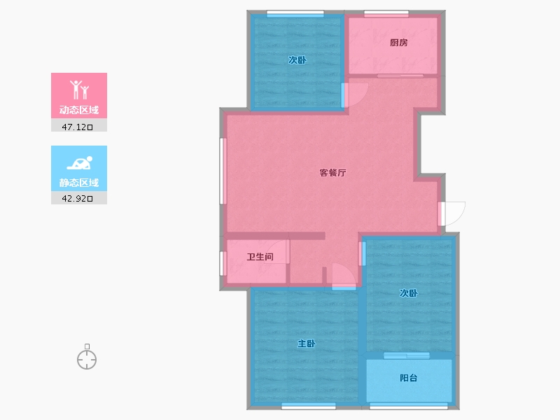 山东省-潍坊市-峡山·凤栖第-80.00-户型库-动静分区