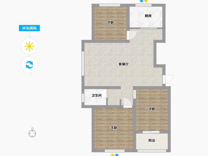 山东省-潍坊市-峡山·凤栖第-80.00-户型库-采光通风