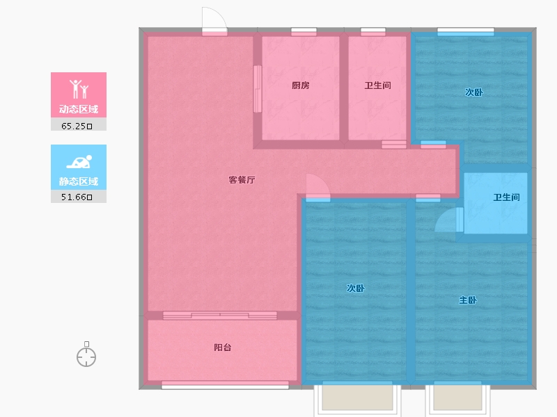 山东省-潍坊市-锦程嘉苑-104.10-户型库-动静分区