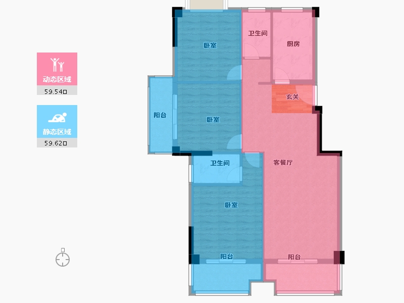 福建省-漳州市-兴博广场-108.68-户型库-动静分区