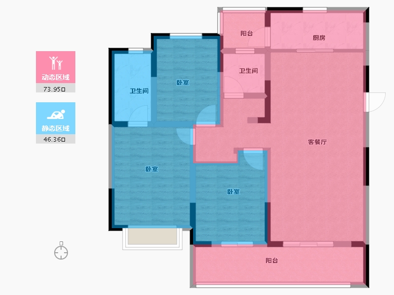 河南省-安阳市-佳田未来城和府-107.40-户型库-动静分区