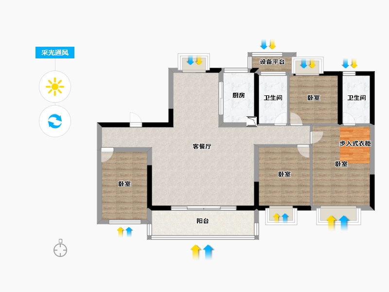 福建省-莆田市-融创兰溪壹号-114.00-户型库-采光通风