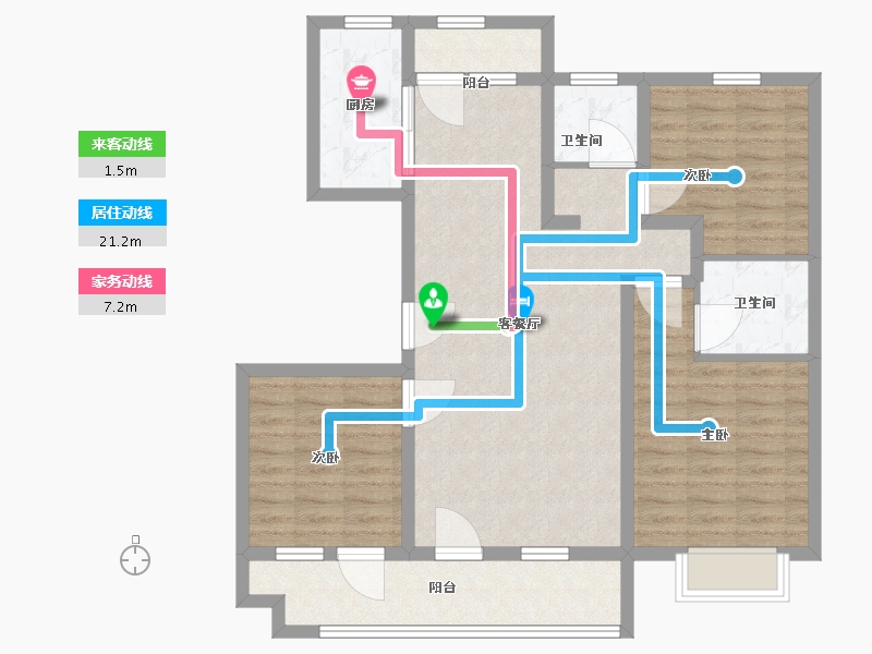 山东省-青岛市-银盛泰博观锦岸-96.01-户型库-动静线