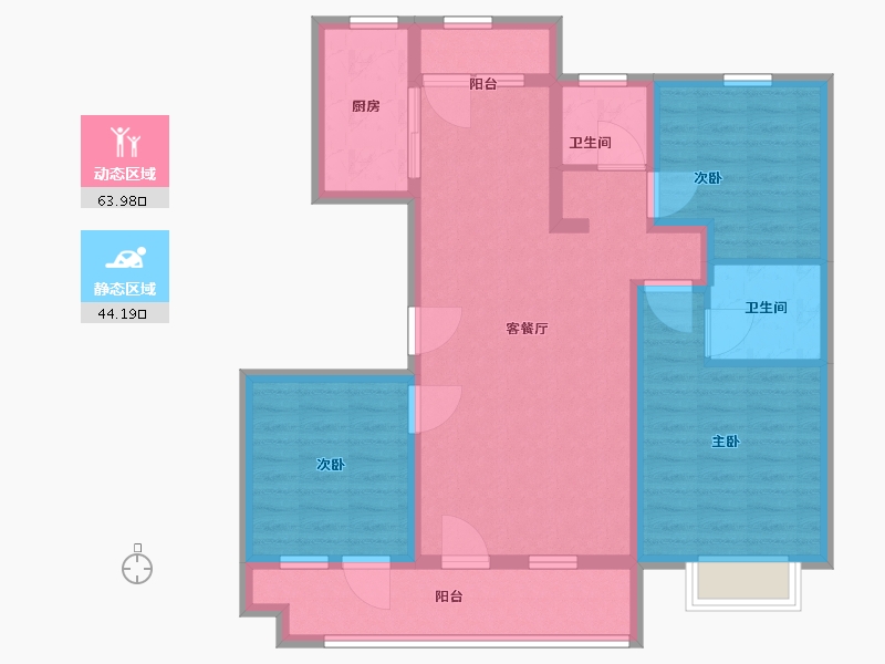 山东省-青岛市-银盛泰博观锦岸-96.01-户型库-动静分区