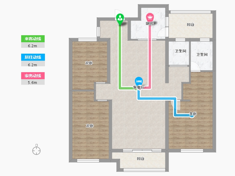 山东省-潍坊市-中房幸福名都-111.20-户型库-动静线