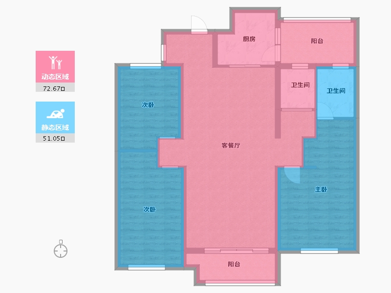 山东省-潍坊市-中房幸福名都-111.20-户型库-动静分区