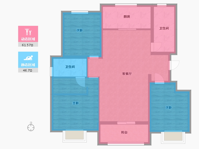 山东省-潍坊市-众祥国际-96.87-户型库-动静分区