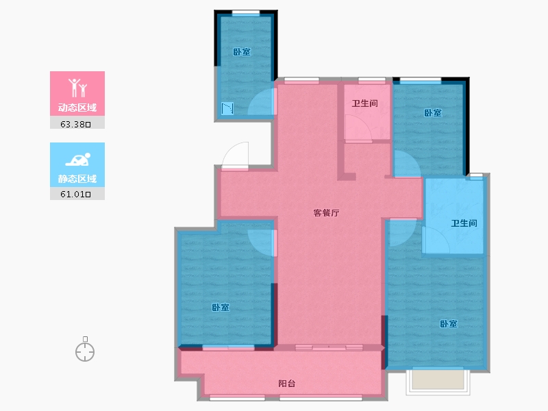 山东省-菏泽市-天安清华苑-112.01-户型库-动静分区