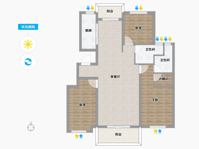 山东省-枣庄市-水发·颐和园-111.21-户型库-采光通风