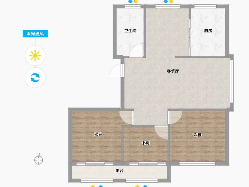 山东省-威海市-茂铭逸品学府-90.00-户型库-采光通风