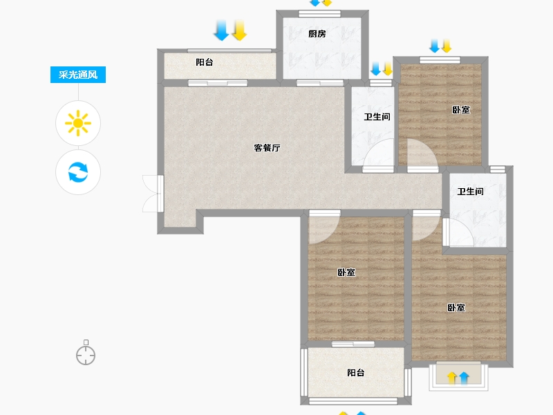 河南省-安阳市-天和人家-108.00-户型库-采光通风