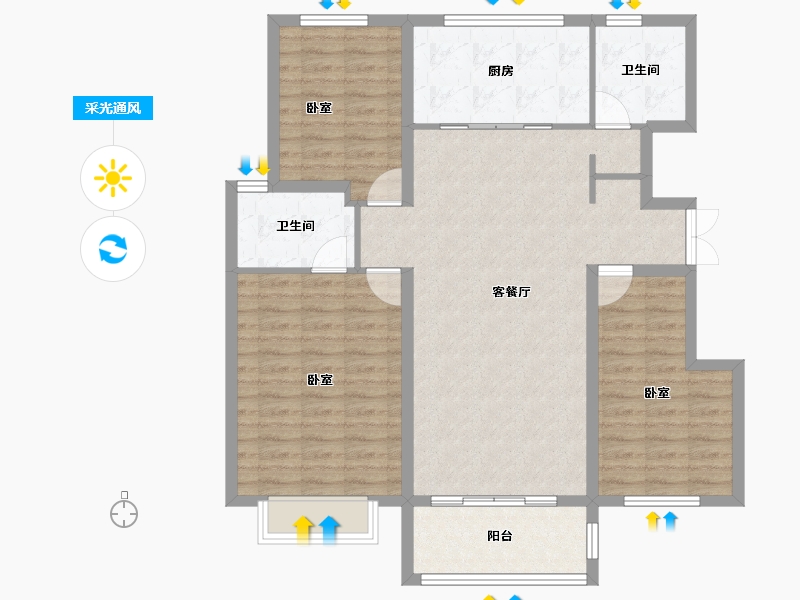 山东省-菏泽市-巨野枫叶正红（枫庭骊景）-104.17-户型库-采光通风