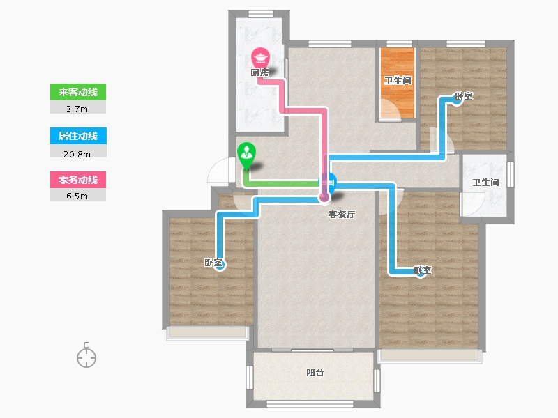 河南省-安阳市-新城国际三期-110.60-户型库-动静线