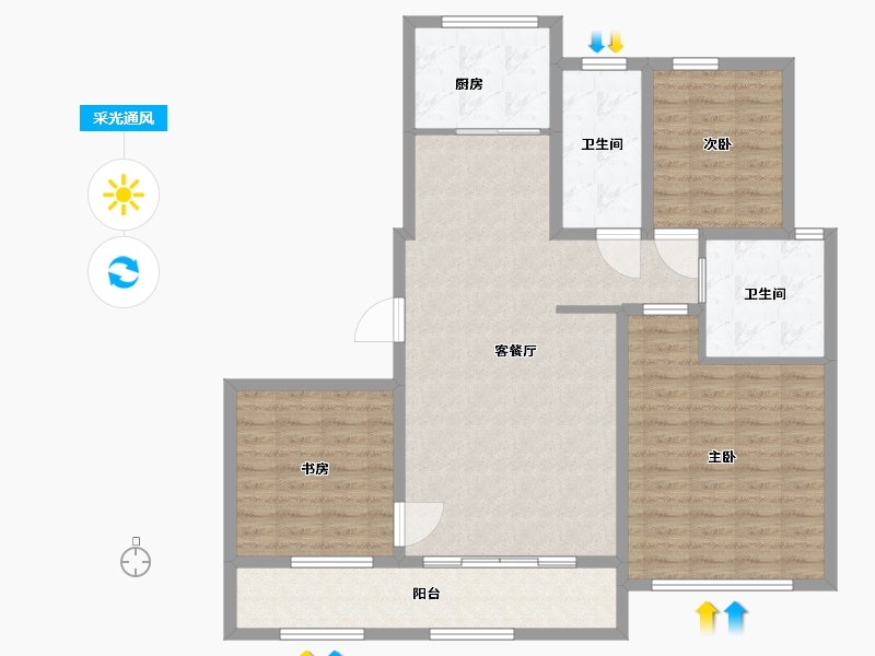 山东省-潍坊市-华夏天元-108.01-户型库-采光通风