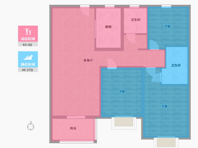 山东省-青岛市-海信湖岛世家二期-95.00-户型库-动静分区