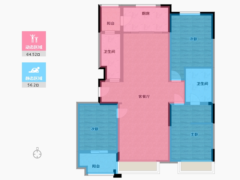 山东省-潍坊市-霞飞6号-108.00-户型库-动静分区