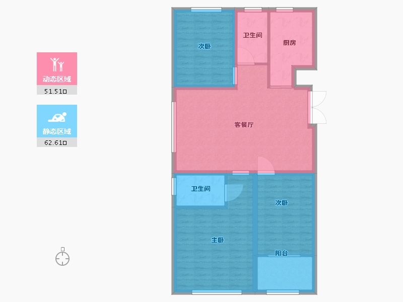 山东省-潍坊市-华安凤凰嘉苑-103.40-户型库-动静分区